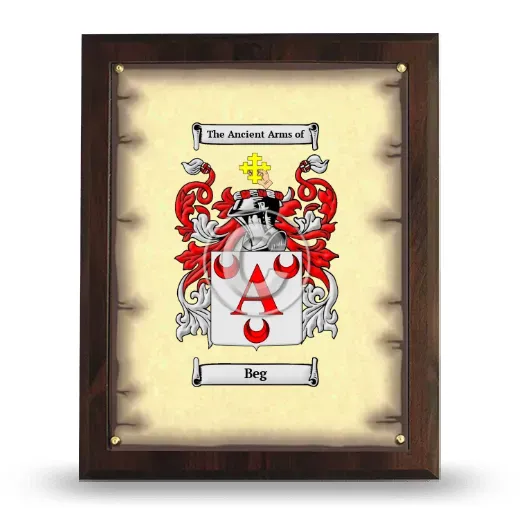 Beg Coat of Arms Plaque