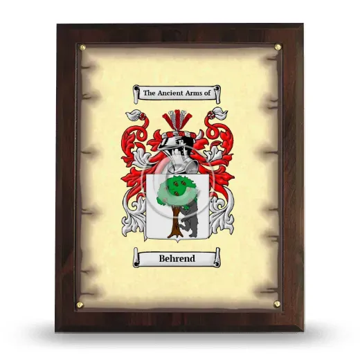 Behrend Coat of Arms Plaque