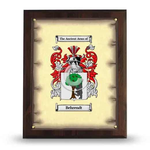 Behrendt Coat of Arms Plaque