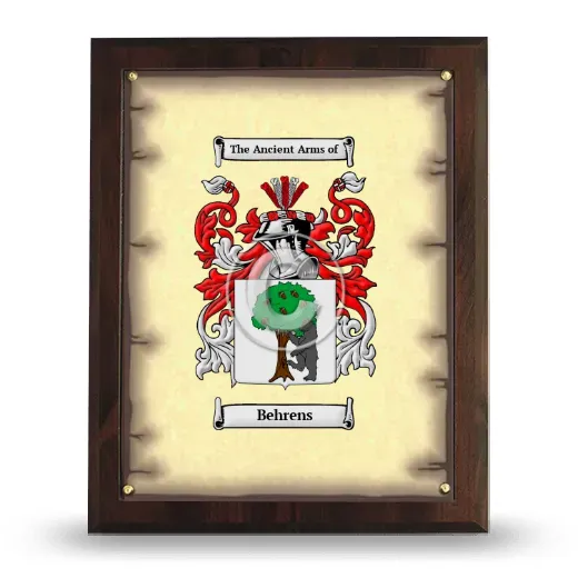 Behrens Coat of Arms Plaque