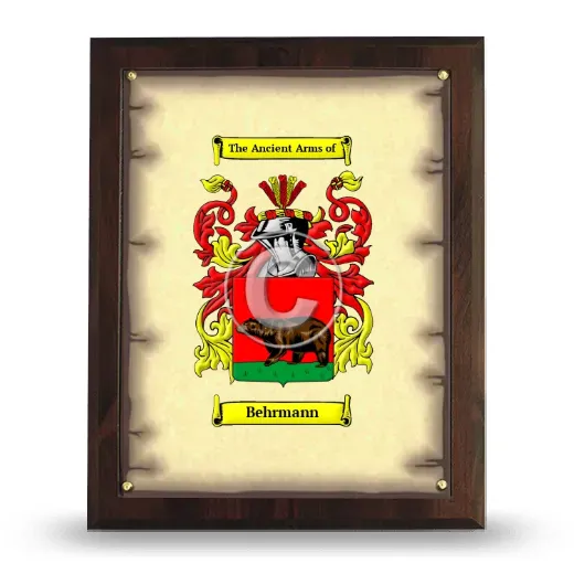 Behrmann Coat of Arms Plaque