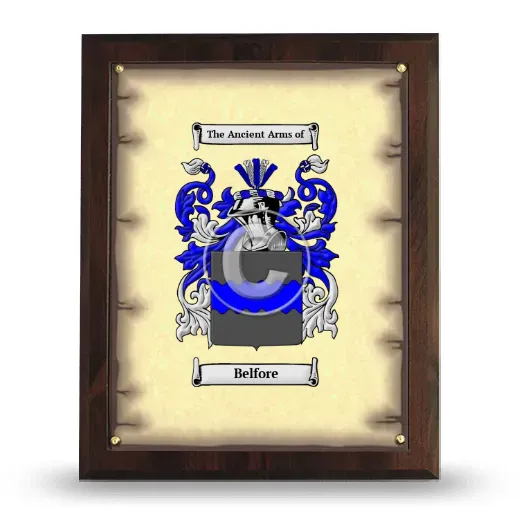 Belfore Coat of Arms Plaque