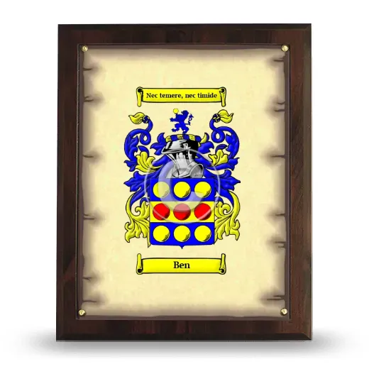 Ben Coat of Arms Plaque