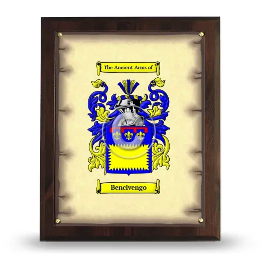 Bencivengo Coat of Arms Plaque