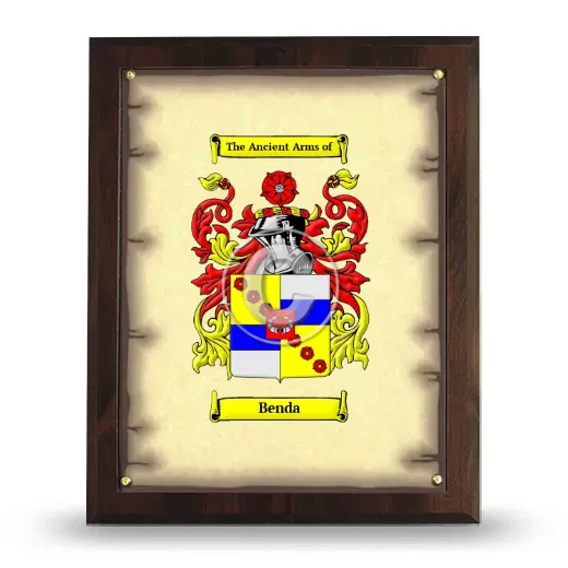 Benda Coat of Arms Plaque