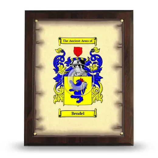 Bendel Coat of Arms Plaque