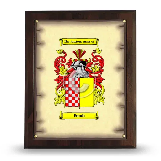 Bendt Coat of Arms Plaque