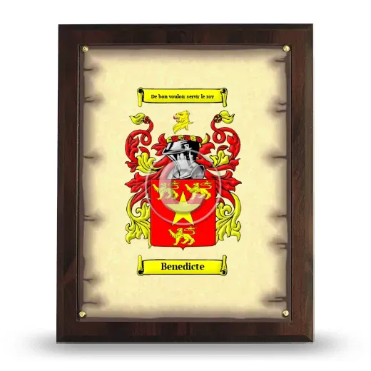 Benedicte Coat of Arms Plaque