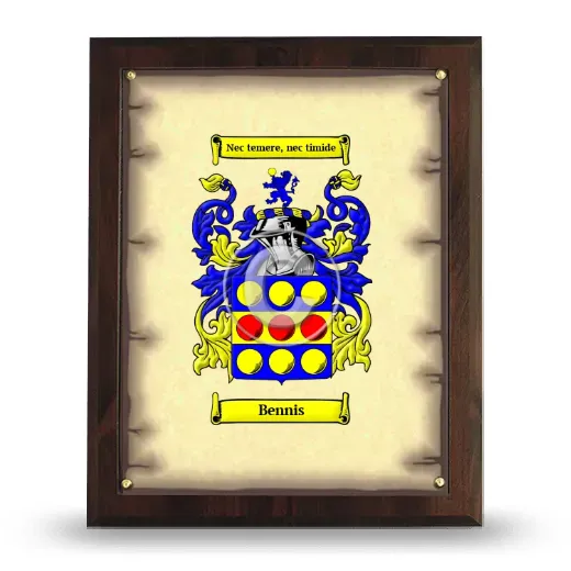 Bennis Coat of Arms Plaque
