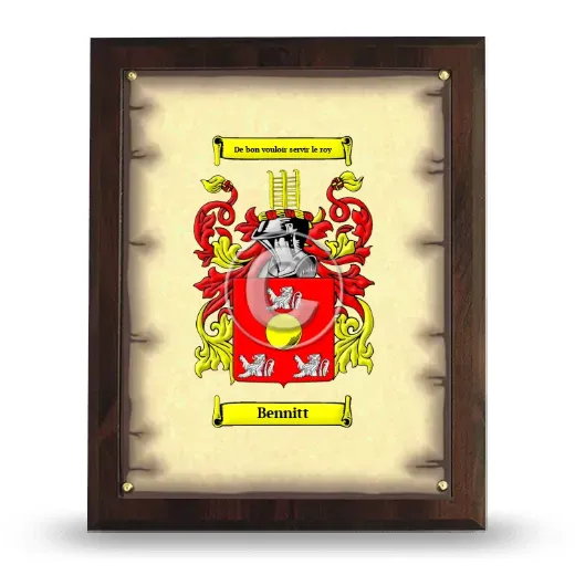 Bennitt Coat of Arms Plaque