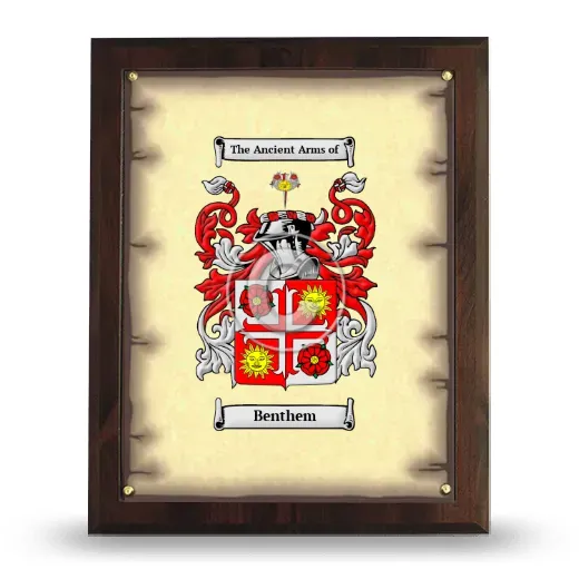 Benthem Coat of Arms Plaque