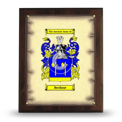 Berdune Coat of Arms Plaque