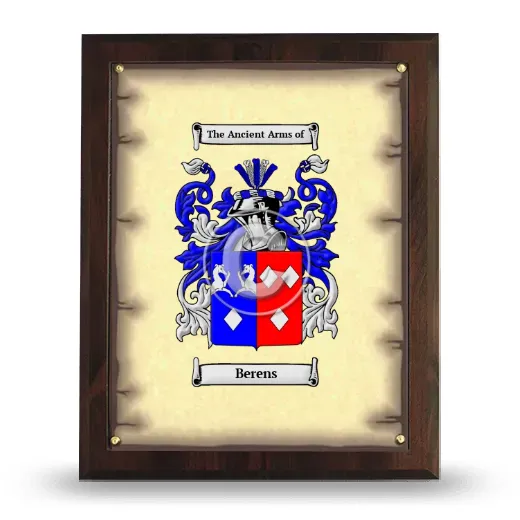 Berens Coat of Arms Plaque