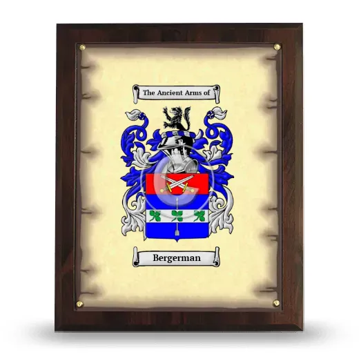 Bergerman Coat of Arms Plaque
