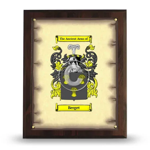 Berget Coat of Arms Plaque