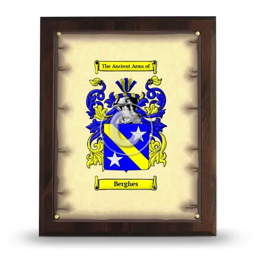 Berghes Coat of Arms Plaque