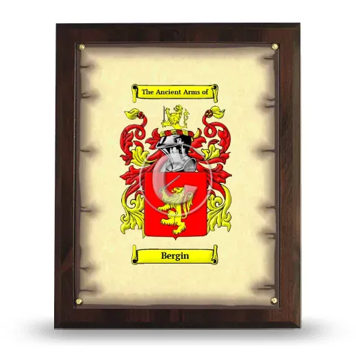 Bergin Coat of Arms Plaque