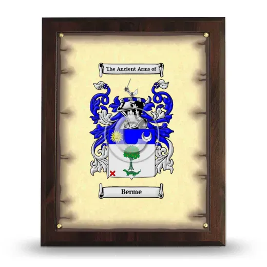 Berme Coat of Arms Plaque