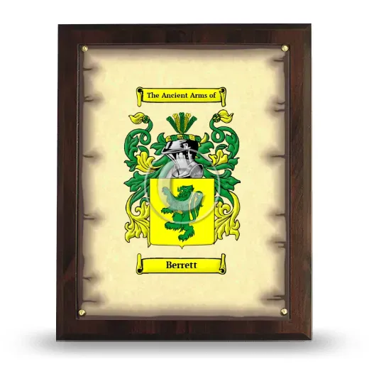 Berrett Coat of Arms Plaque