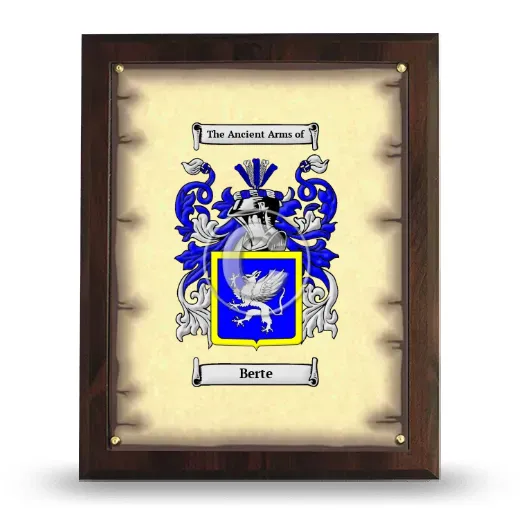 Berte Coat of Arms Plaque