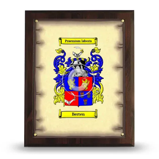 Berten Coat of Arms Plaque