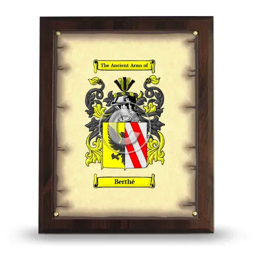 Berthé Coat of Arms Plaque