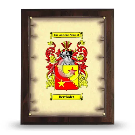 Bertholet Coat of Arms Plaque
