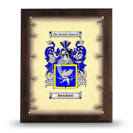 Bertolotti Coat of Arms Plaque
