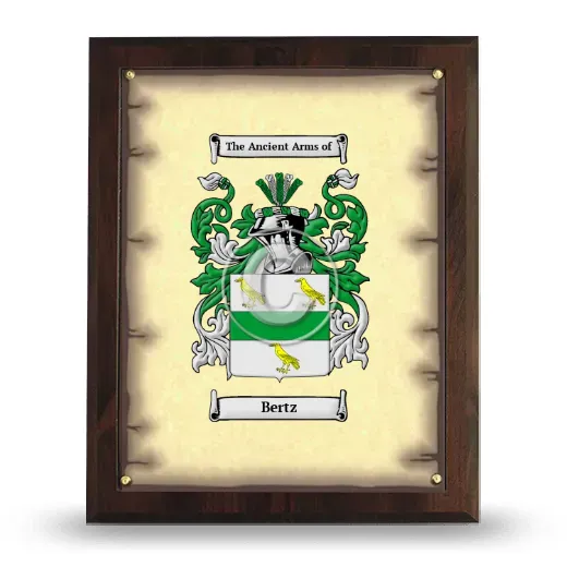Bertz Coat of Arms Plaque