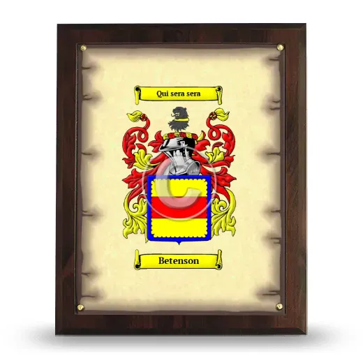 Betenson Coat of Arms Plaque