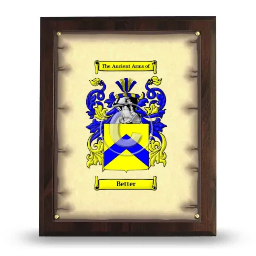 Better Coat of Arms Plaque