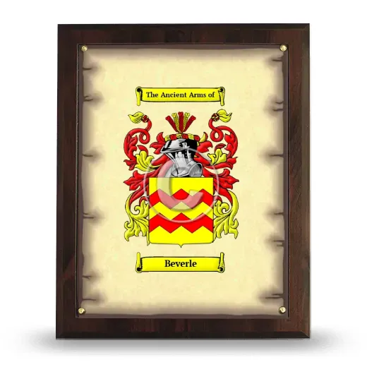 Beverle Coat of Arms Plaque