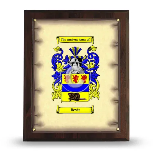 Bevir Coat of Arms Plaque