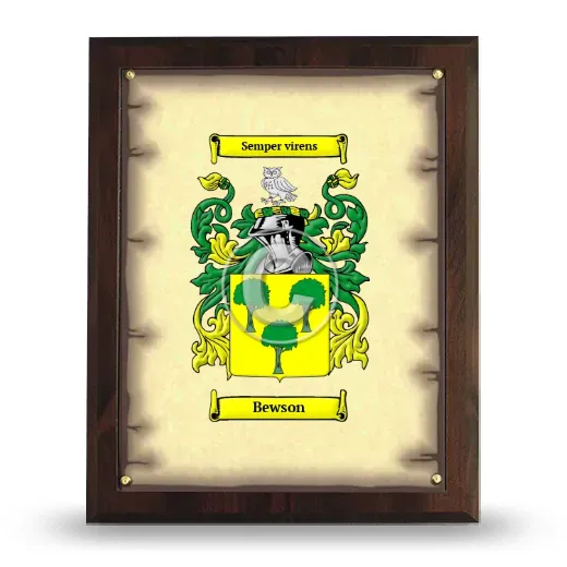 Bewson Coat of Arms Plaque