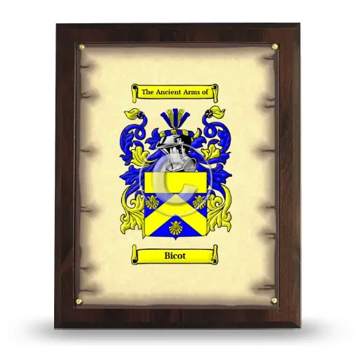 Bicot Coat of Arms Plaque
