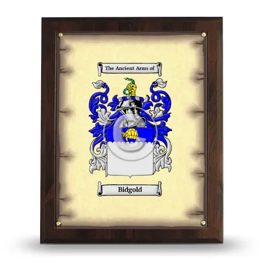 Bidgold Coat of Arms Plaque
