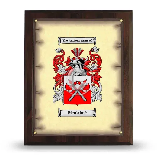 Bien'aimé Coat of Arms Plaque