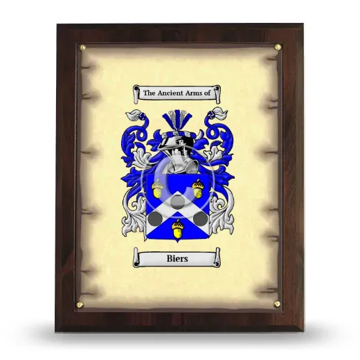 Biers Coat of Arms Plaque