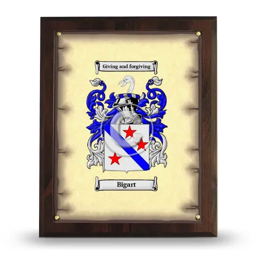 Bigart Coat of Arms Plaque