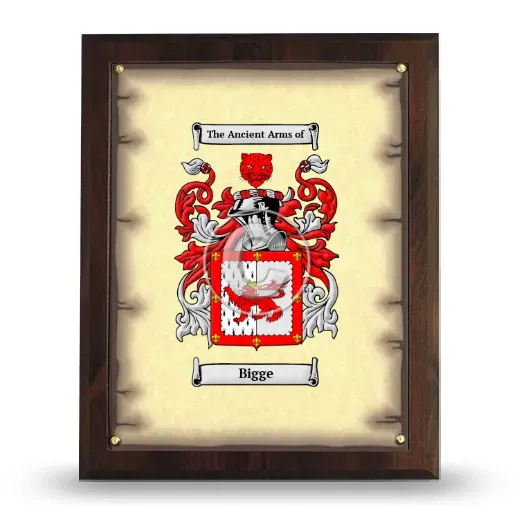 Bigge Coat of Arms Plaque