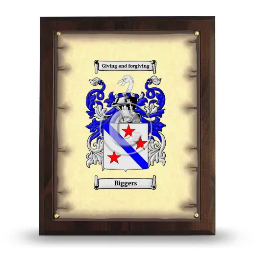 Biggers Coat of Arms Plaque