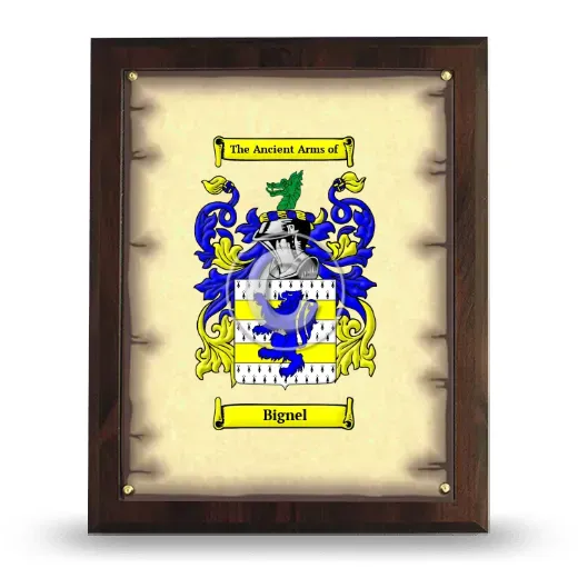 Bignel Coat of Arms Plaque
