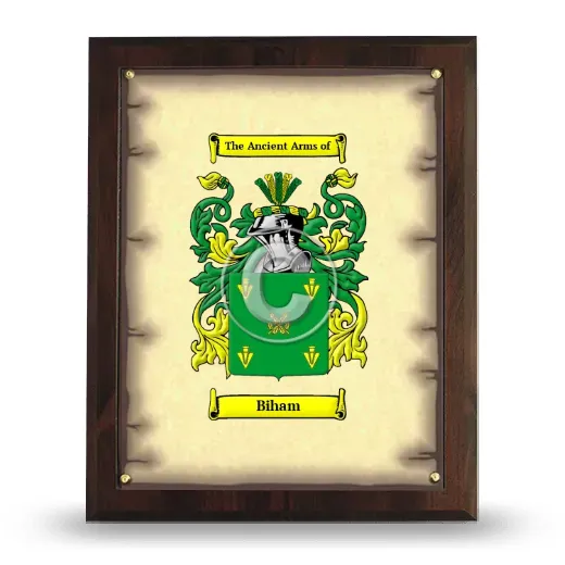 Biham Coat of Arms Plaque