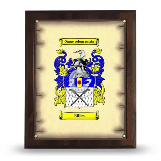 Billes Coat of Arms Plaque