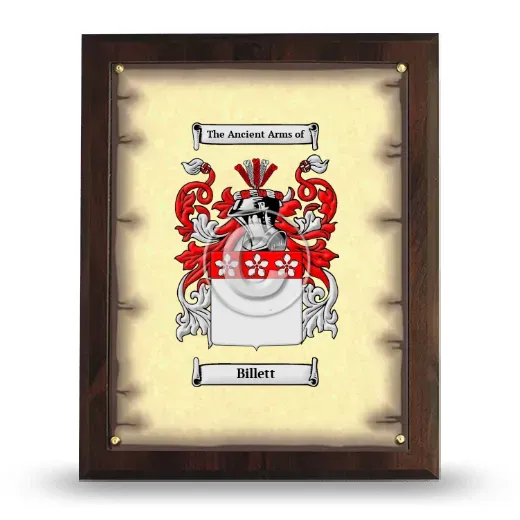 Billett Coat of Arms Plaque