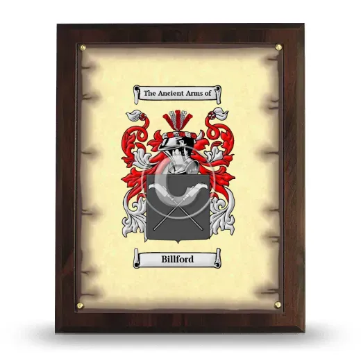 Billford Coat of Arms Plaque