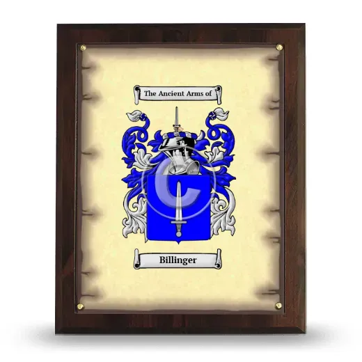 Billinger Coat of Arms Plaque