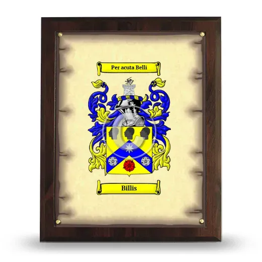 Billis Coat of Arms Plaque