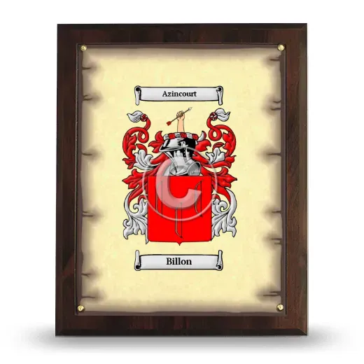 Billon Coat of Arms Plaque