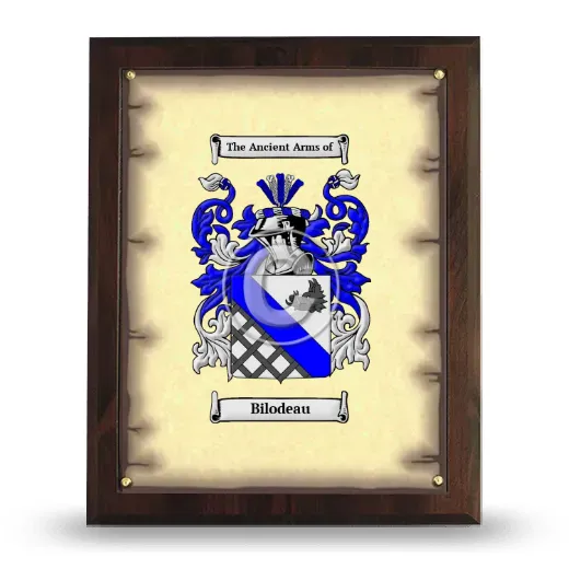 Bilodeau Coat of Arms Plaque
